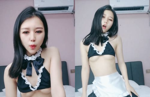 小妞女仆装啪啪特写舔弄大屌口活很棒撩起内衣露奶子主动上位骑坐大屌爆插粉穴.}