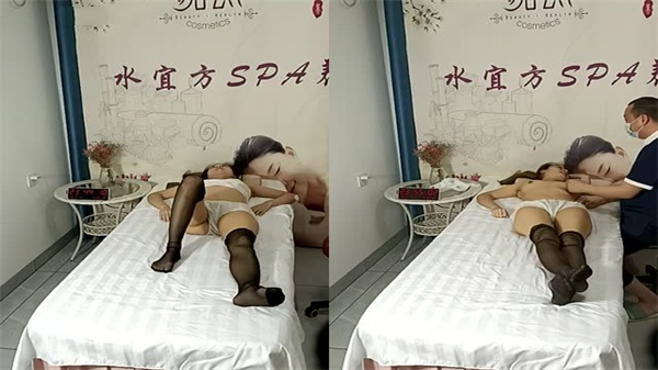 黑丝苗窕贫乳少妇做SPA让色狼技师强行啪啪}